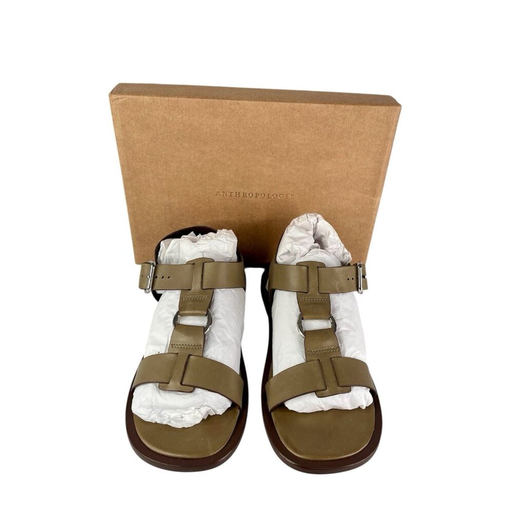 ANTHROPOLOGIE Women's Moss Leather Gladiator Ring Sandals EU 40/US 9-9.5